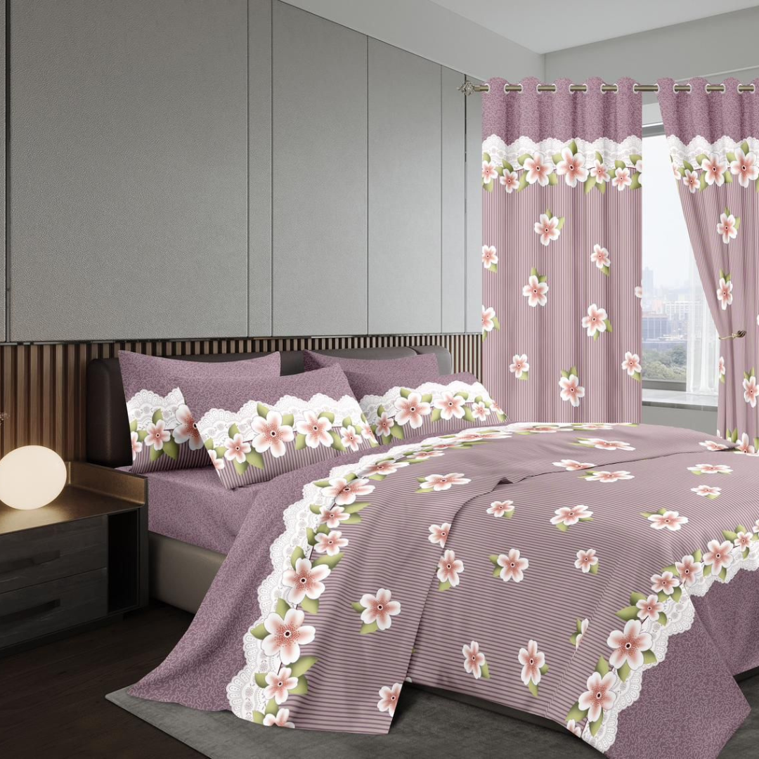 7pcs Curtain Duvet Set(04)
